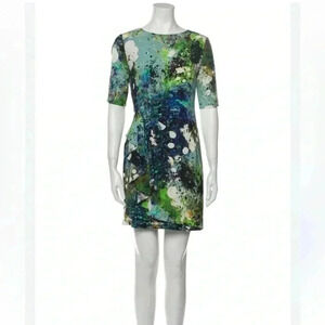 ❤️Host  Picks❤️[S]Rebecca Minkoff Silk Mystic Garden Print S/S Mid Dress